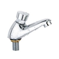 Push button self closing time delay valve basin faucet for public bathroom kitchen